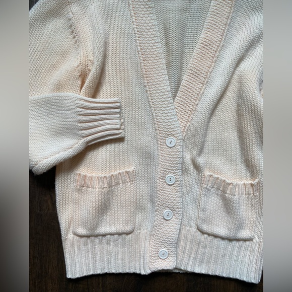 Vintage Lindsey Blake thick heavy pink button up cardigan sweater size small s - Picture 3 of 6